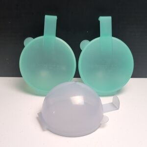 Tupperware Forget Me Nots Onion/ tomato keepers Teal and Blue